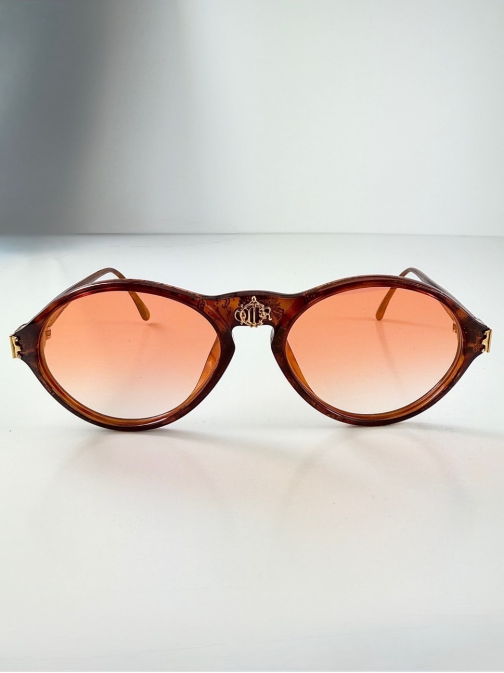 Dior 2635 Insignia DeadStock 80s Rounded Aviator Custom Sunglasses Lens Full Set